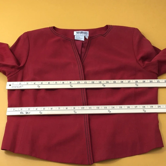 Worth‎ Red Henna Silk Linen Blazer Jacket - Picture 9 of 11